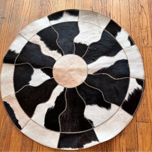 NEW HANDMADE REAL COW FUR RUG NWOT